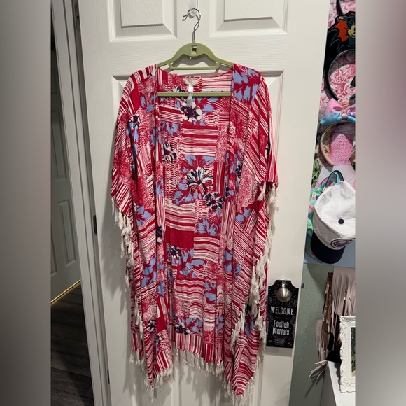 Free People Maui Babe Printed Kimono OS - Picture 2 of 5